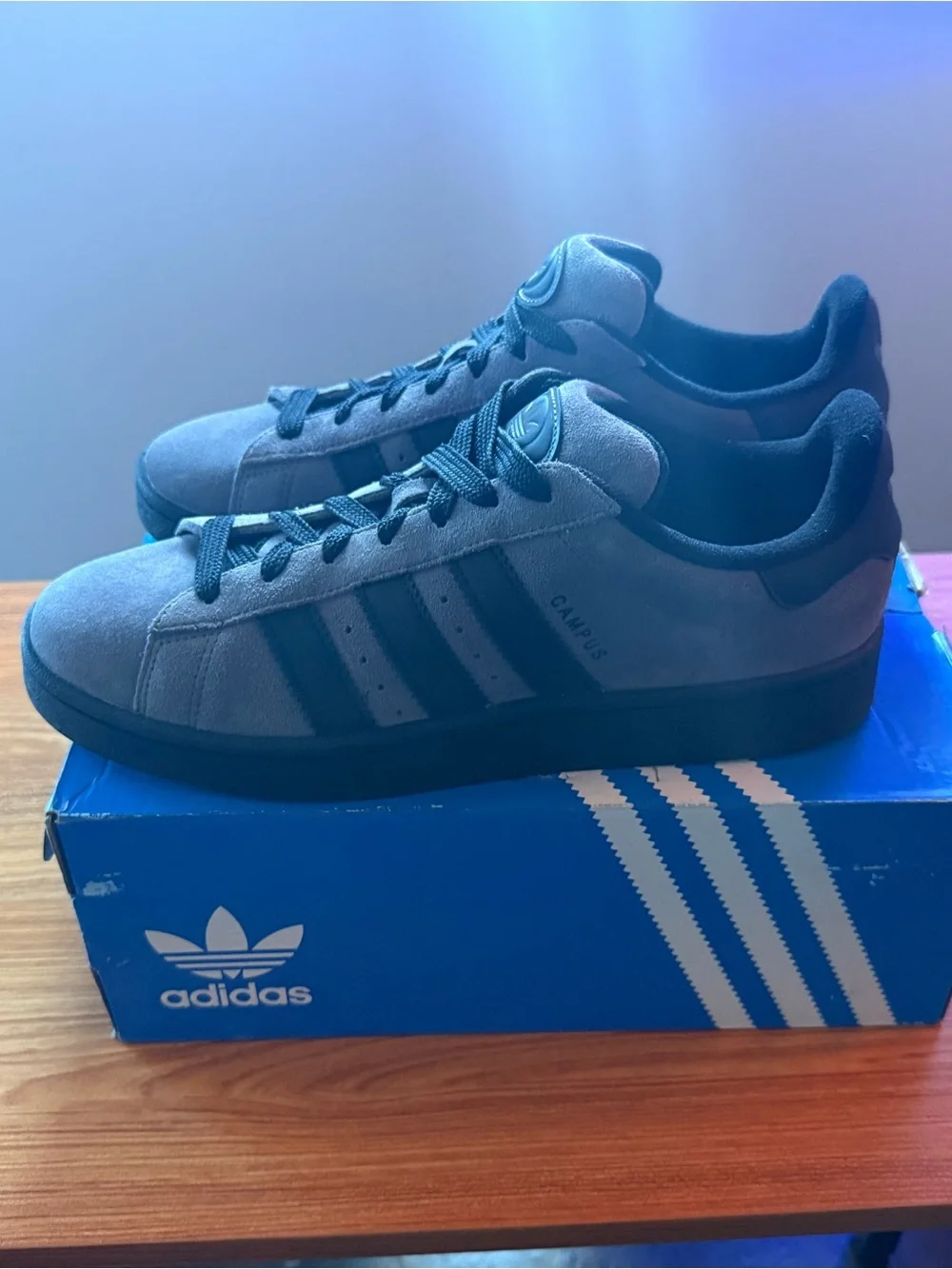 adidas Originals Grey and Black Suede Sneakers